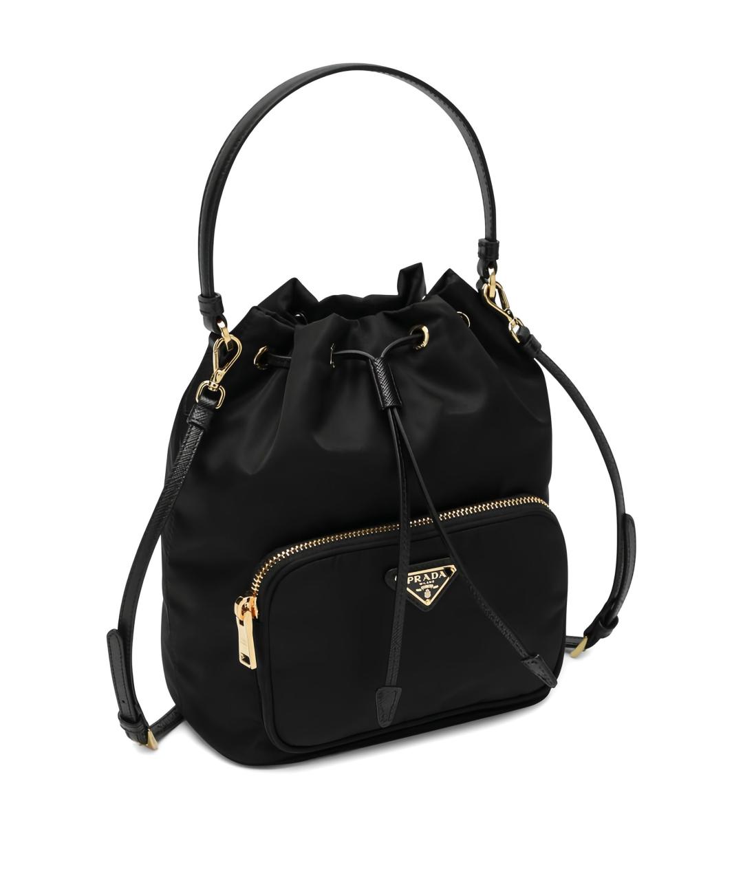 PRADA Черная тканевая сумка тоут, фото 3