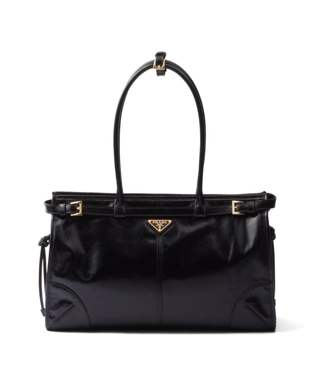 PRADA Черная кожаная сумка тоут, фото 2