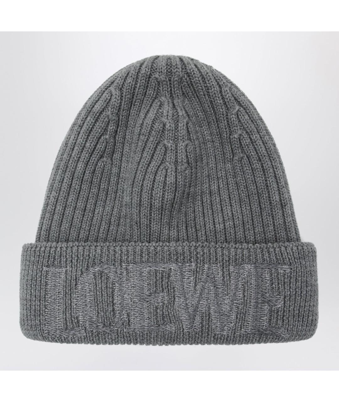 LOEWE Серая шерстяная шапка, фото 2
