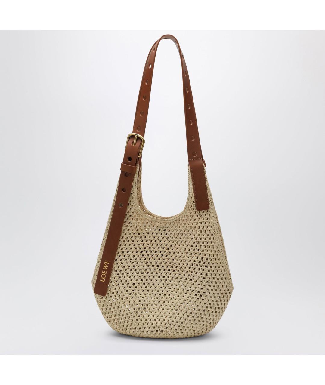 LOEWE Бежевая пелетеная сумка через плечо, фото 3