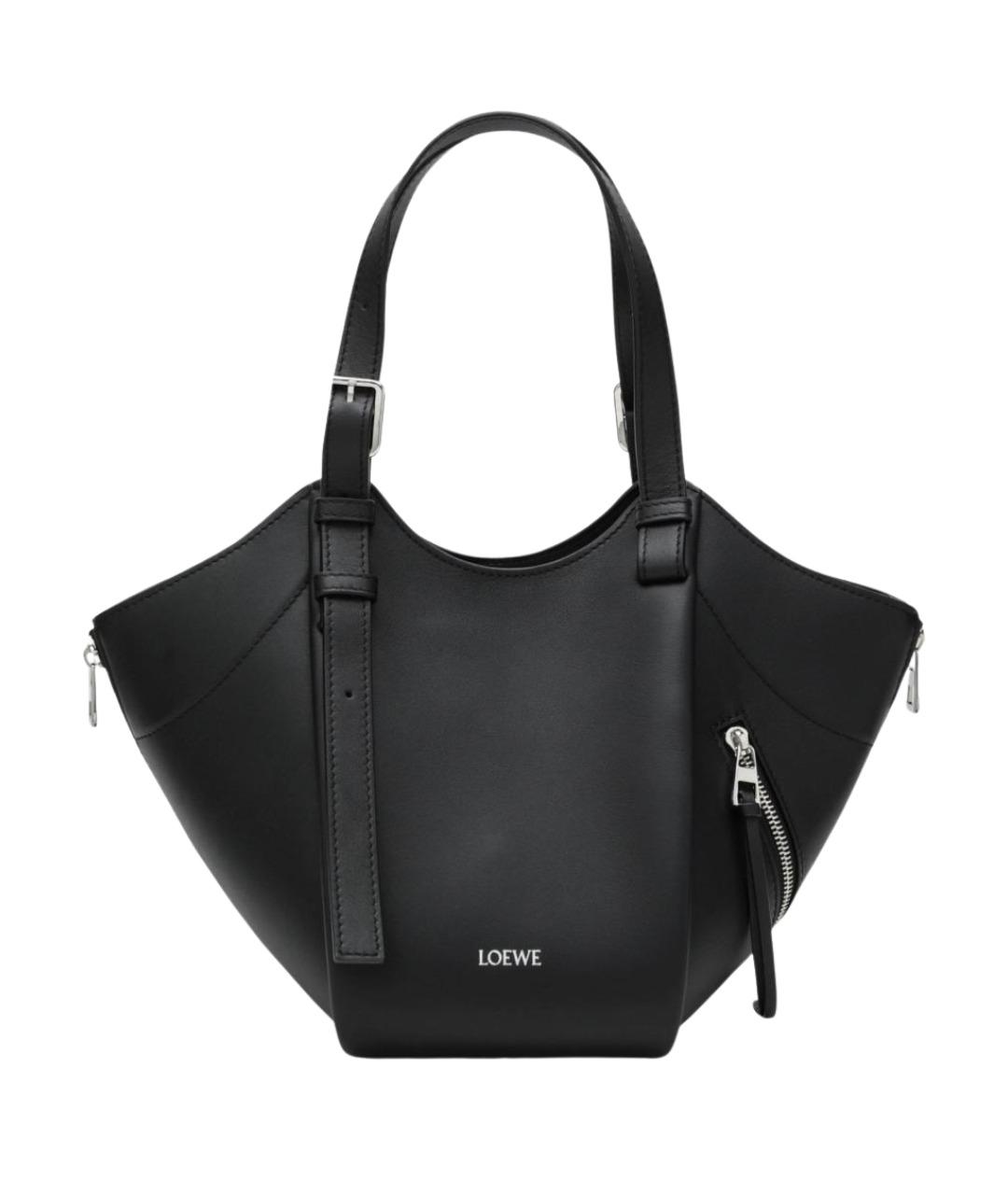 LOEWE Черная кожаная сумка тоут, фото 1