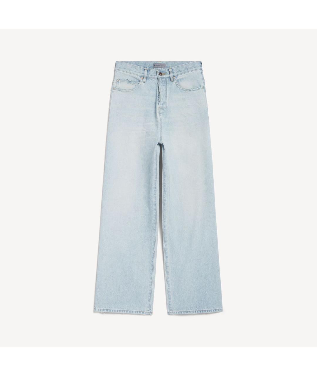 BALENCIAGA Голубые хлопковые прямые джинсы, фото 5