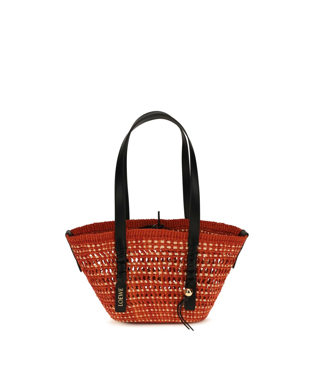 LOEWE Красная пелетеная сумка тоут, фото 1