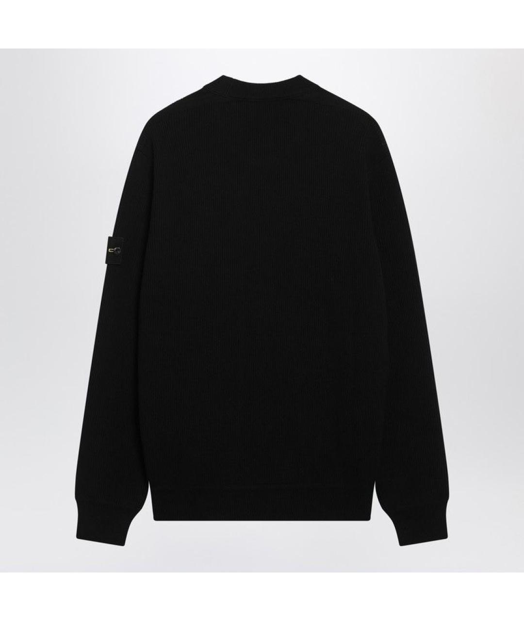 STONE ISLAND Черный хлопковый джемпер / свитер, фото 2