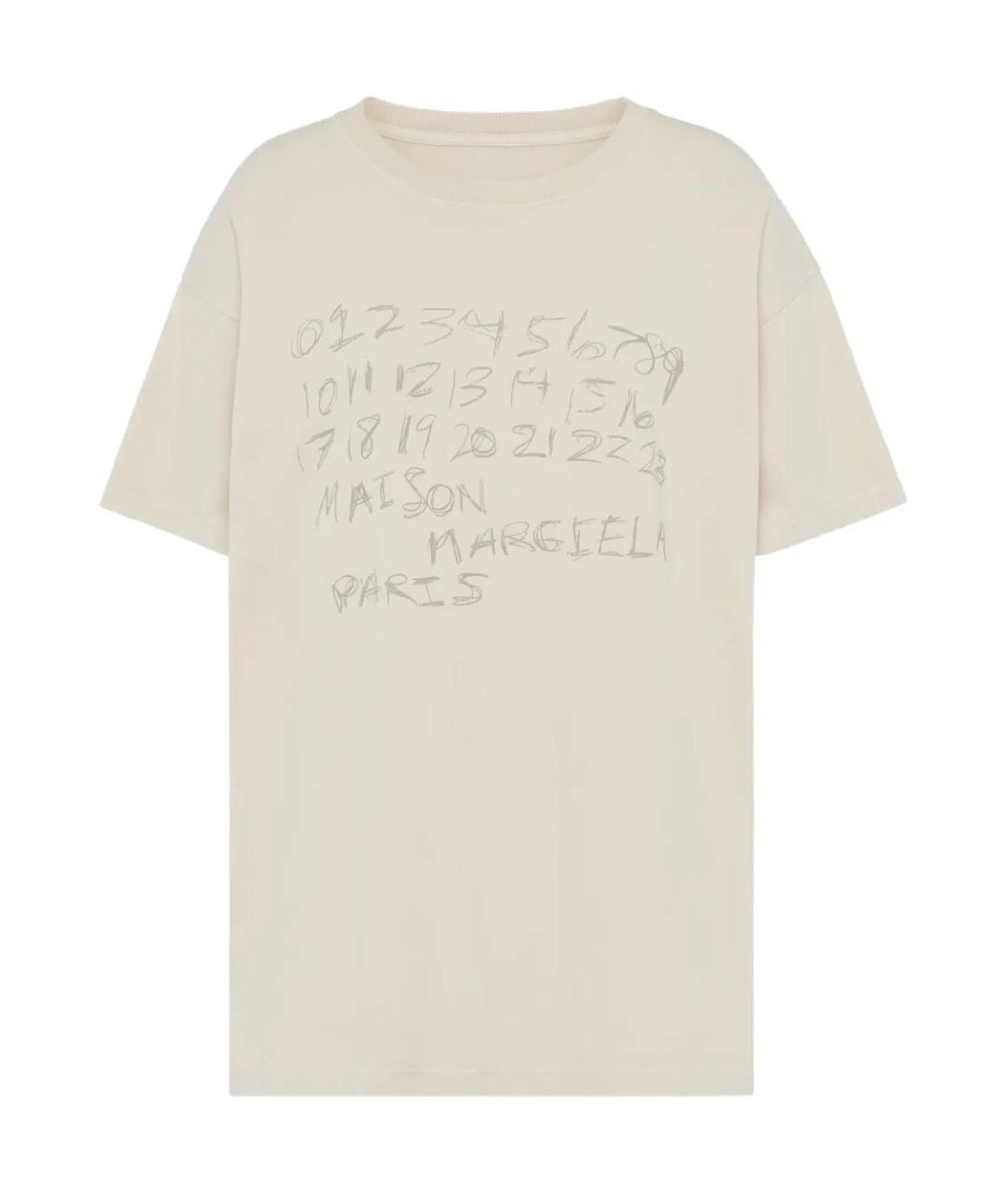MAISON MARGIELA Бежевая хлопковая футболка, фото 1