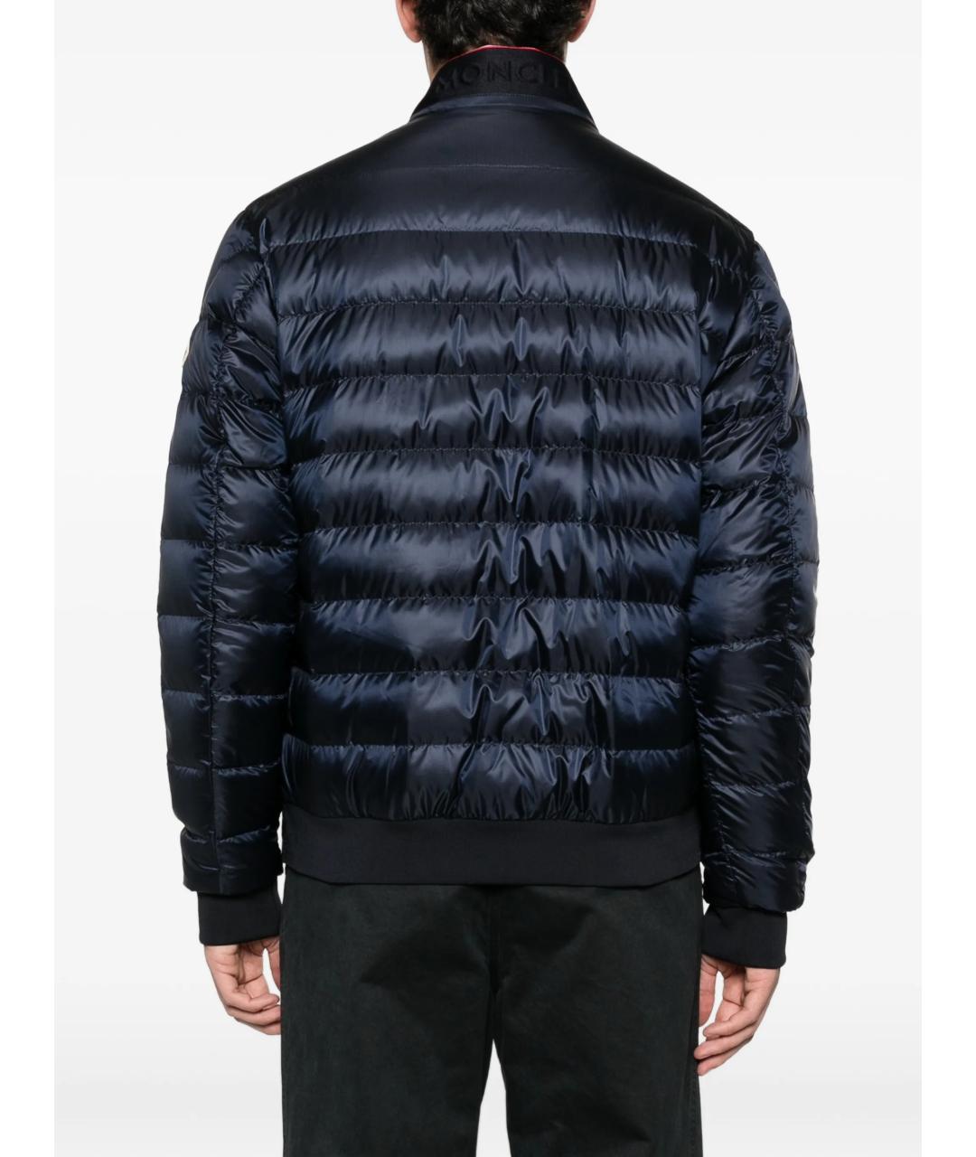 MONCLER Темно-синий полиэстеровый пуховик, фото 5