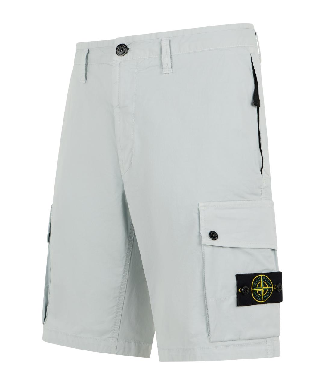 STONE ISLAND Серые хлопковые шорты, фото 3