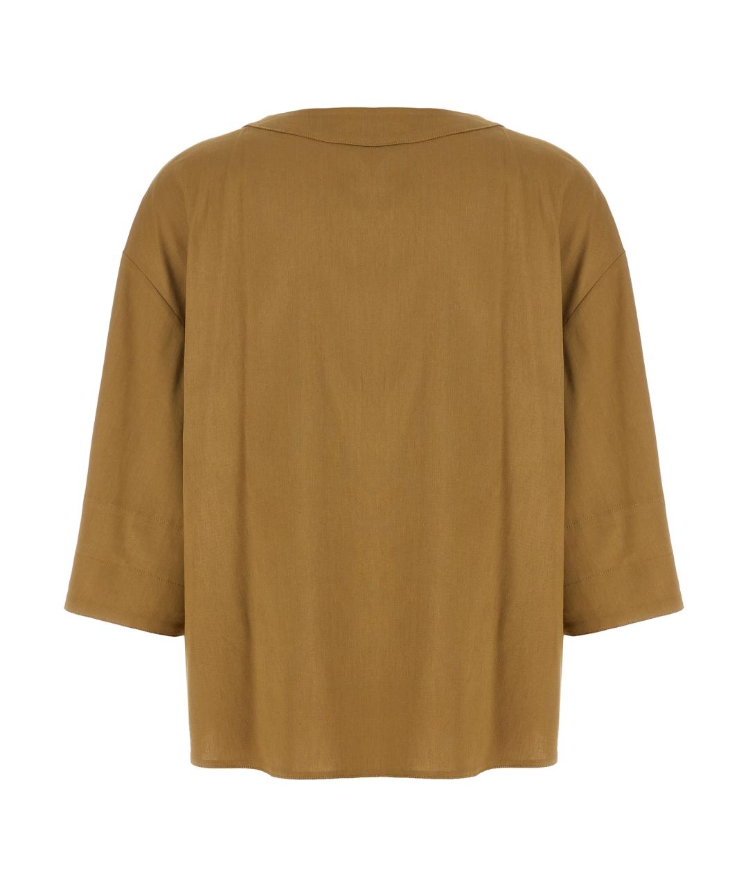 MAX MARA Бежевая льняная блузы, фото 2