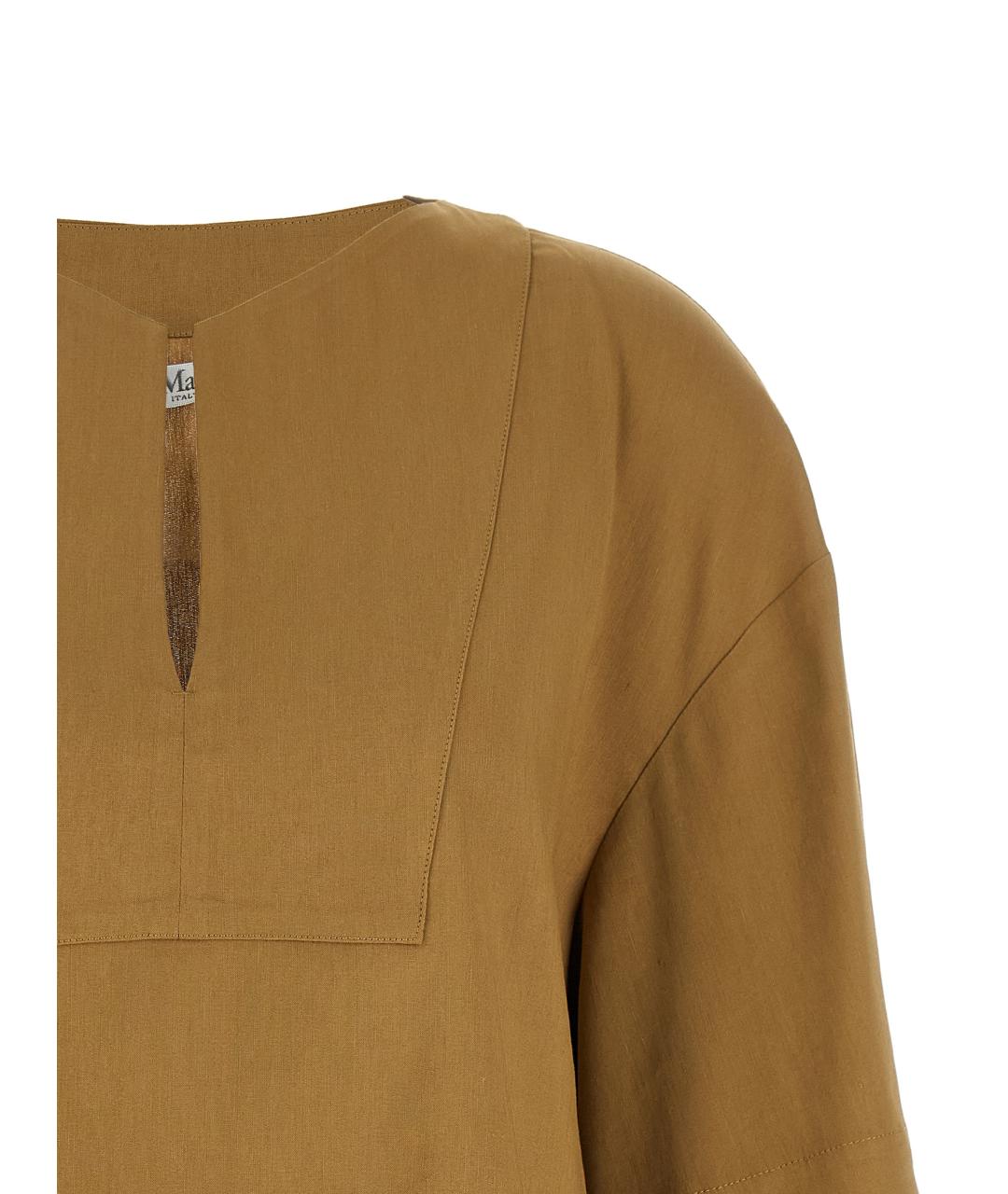 MAX MARA Бежевая льняная блузы, фото 3