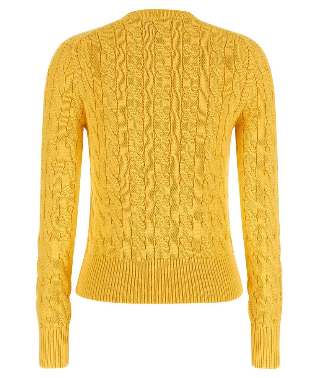 POLO RALPH LAUREN Желтый хлопковый кардиган, фото 2