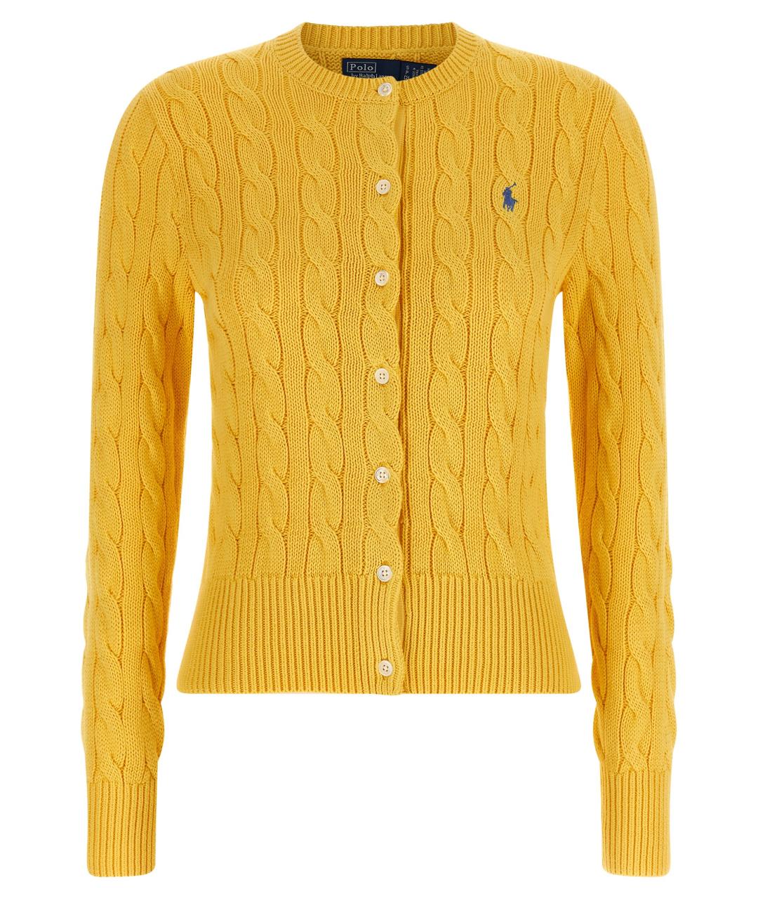 POLO RALPH LAUREN Желтый хлопковый кардиган, фото 1