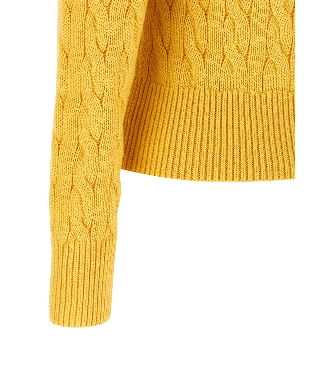 POLO RALPH LAUREN Желтый хлопковый кардиган, фото 4