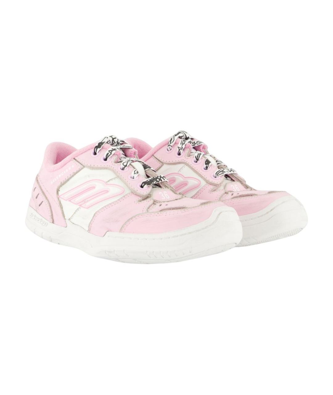BALENCIAGA Розовые кожаные кроссовки, фото 2