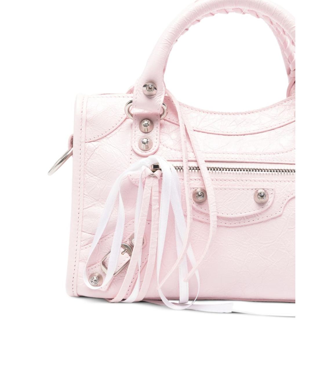 BALENCIAGA Розовая кожаная сумка тоут, фото 5