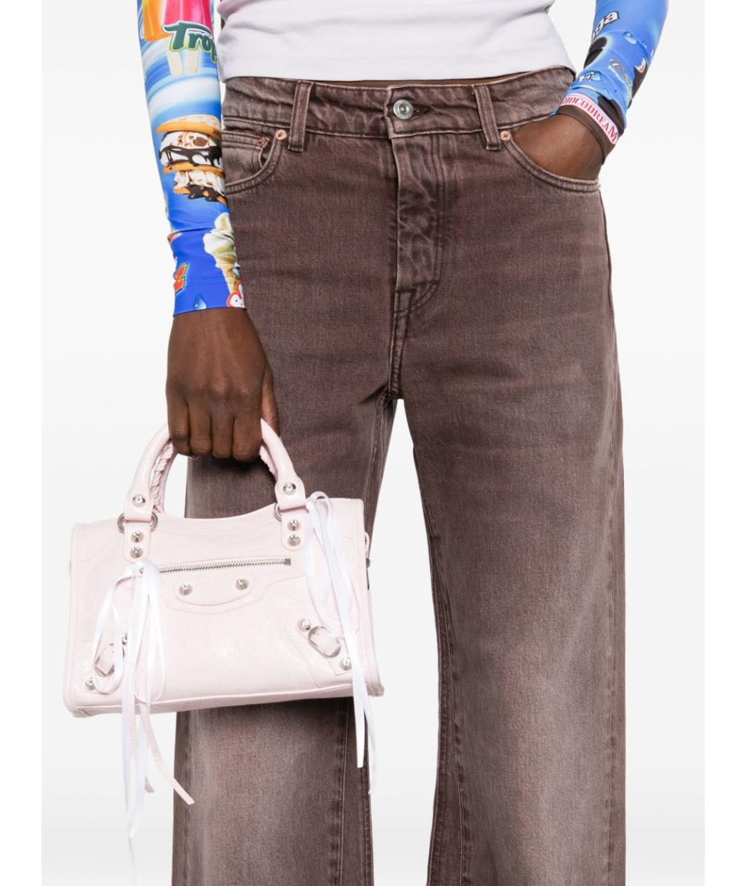 BALENCIAGA Розовая кожаная сумка тоут, фото 3