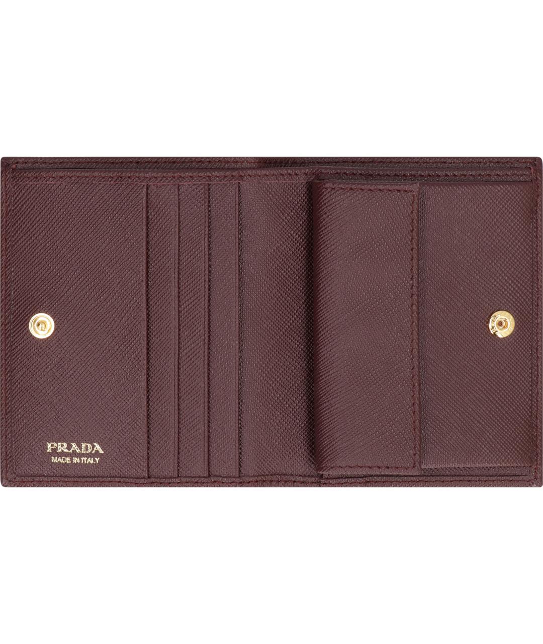 PRADA Бордовый кожаный кошелек, фото 4
