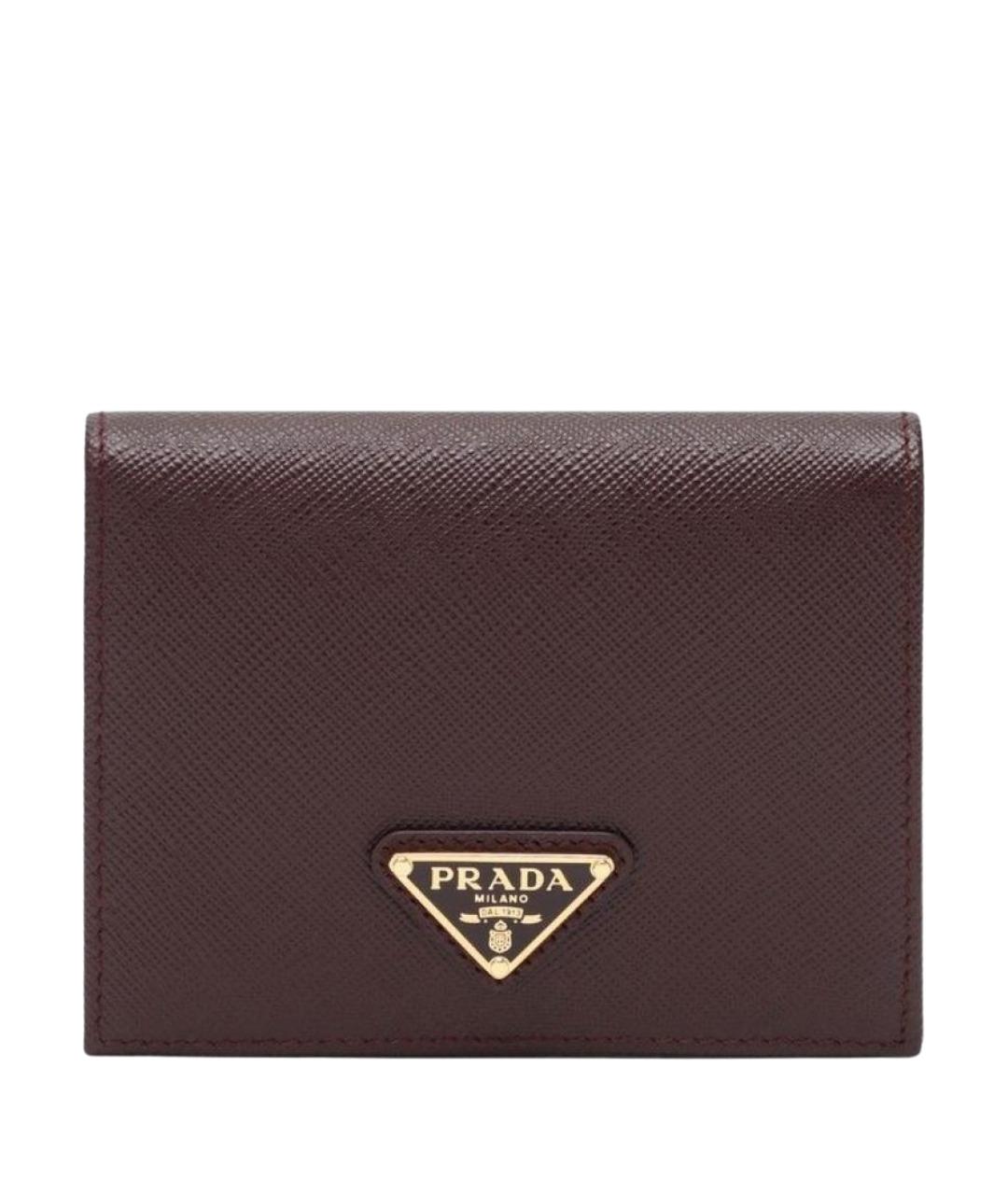 PRADA Бордовый кожаный кошелек, фото 1