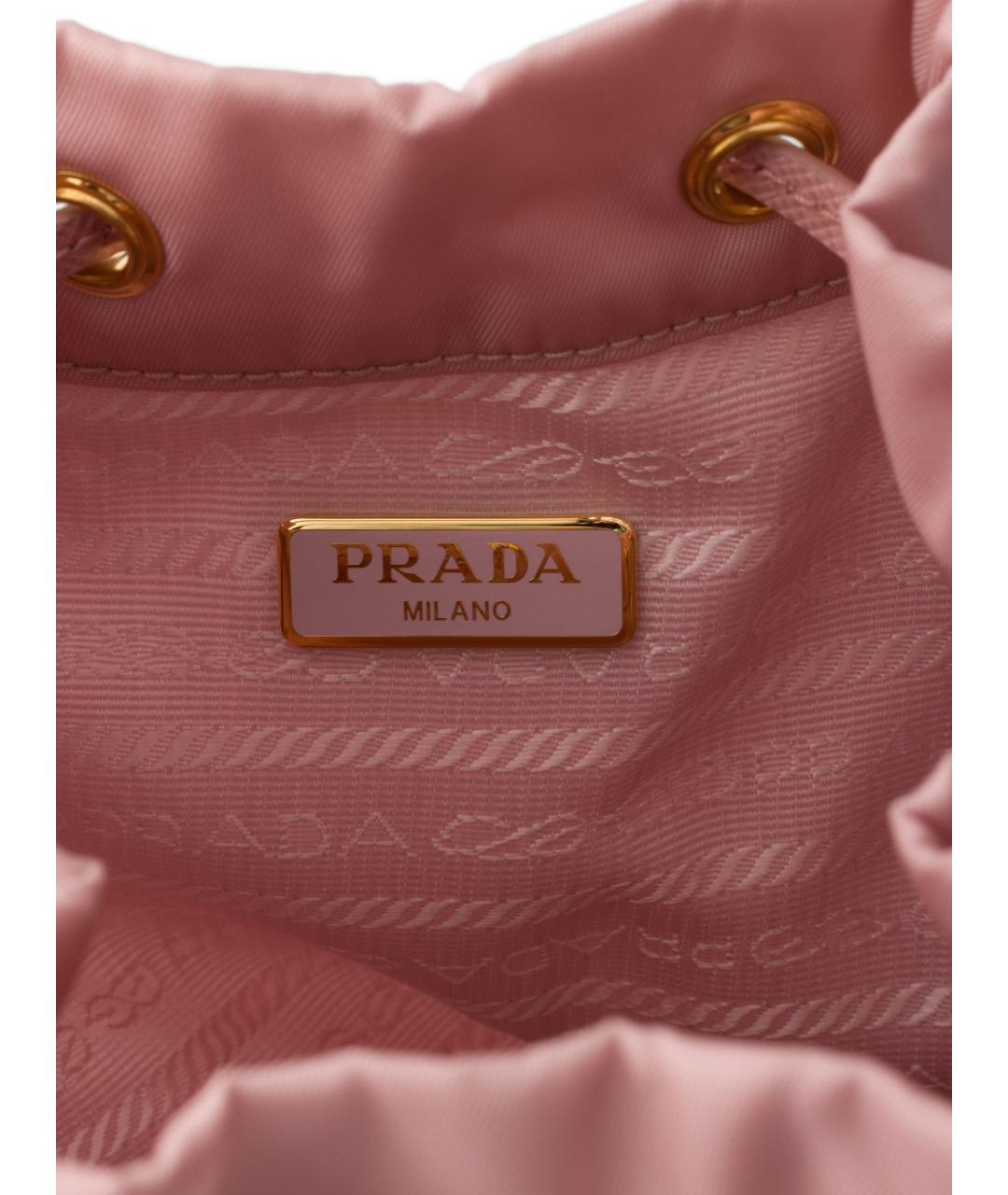 PRADA Розовая тканевая сумка тоут, фото 2