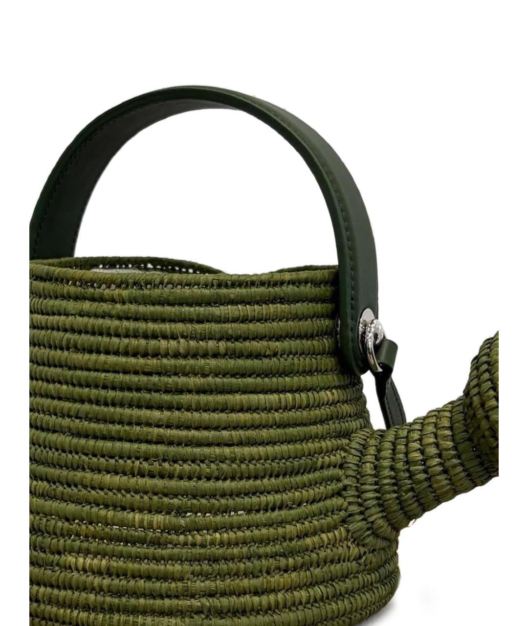 LOEWE Зеленая пелетеная сумка через плечо, фото 2