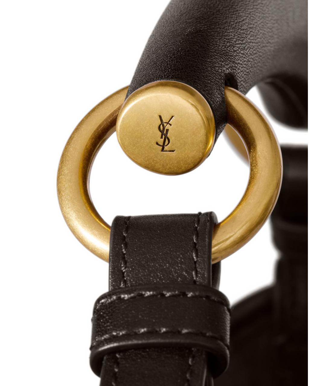 SAINT LAURENT Коричневая кожаная сумка через плечо, фото 3