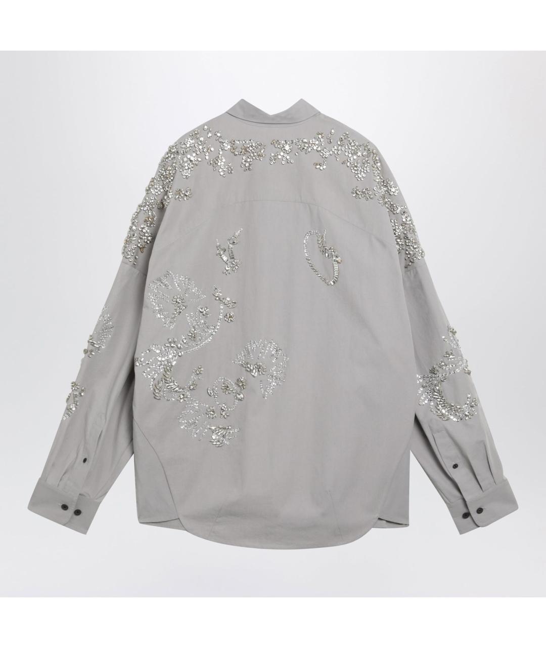 DRIES VAN NOTEN Серая хлопковая рубашка, фото 2