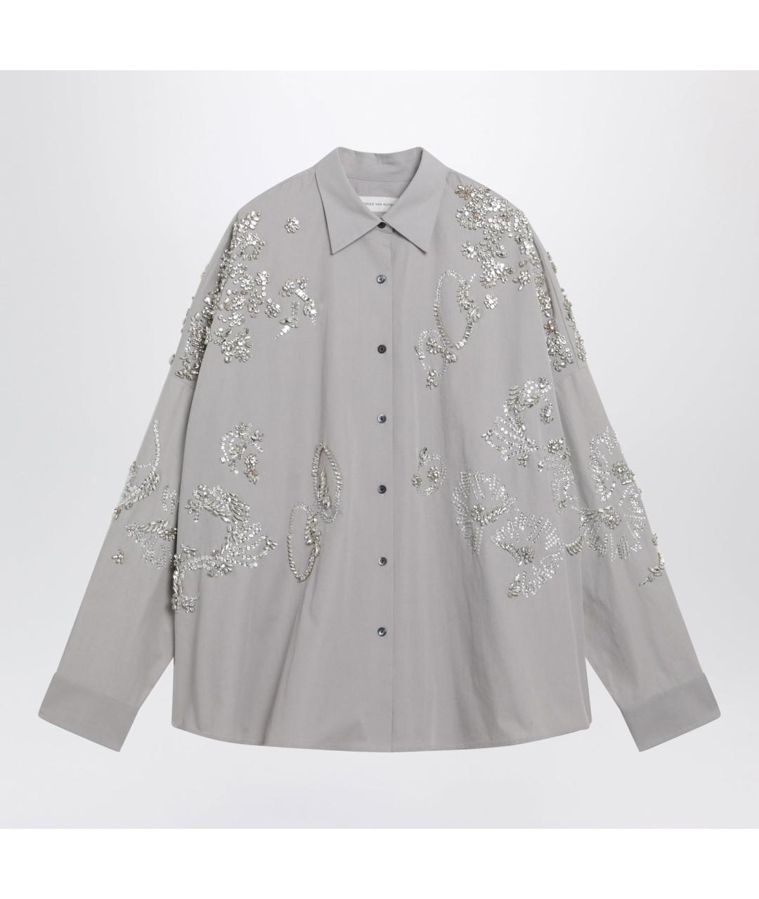 DRIES VAN NOTEN Серая хлопковая рубашка, фото 3