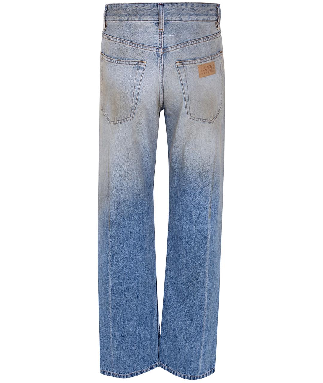 MM6 MAISON MARGIELA Голубые хлопковые прямые джинсы, фото 2