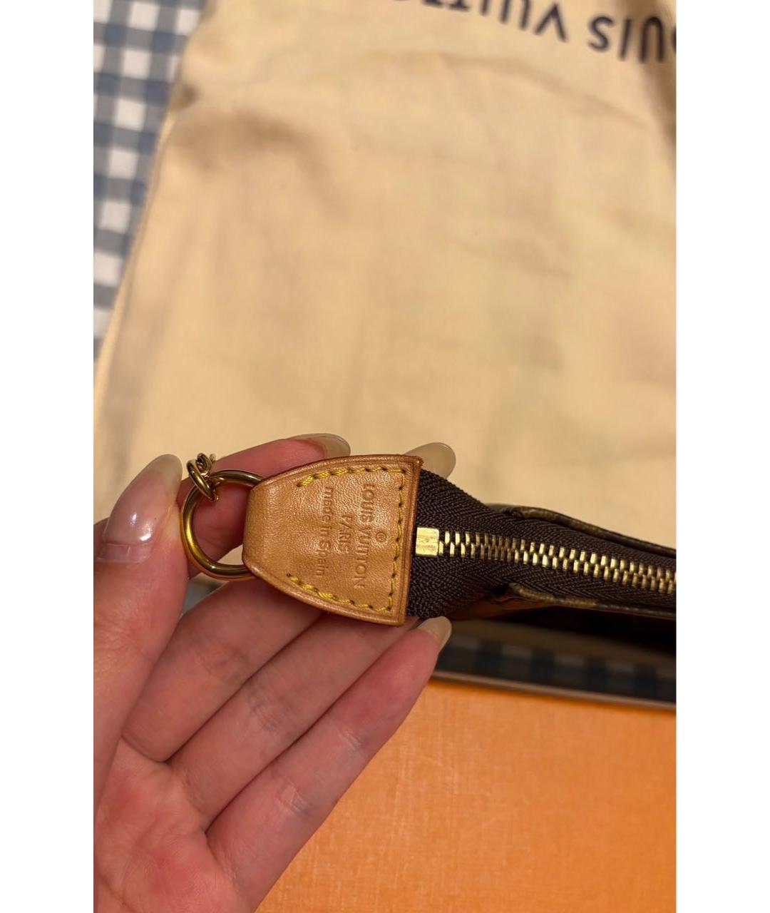 LOUIS VUITTON Коричневая кожаная сумка через плечо, фото 3