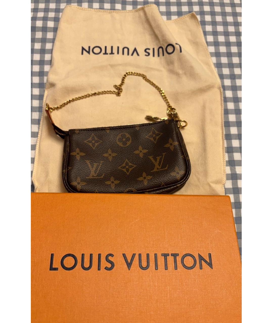 LOUIS VUITTON Коричневая кожаная сумка через плечо, фото 4