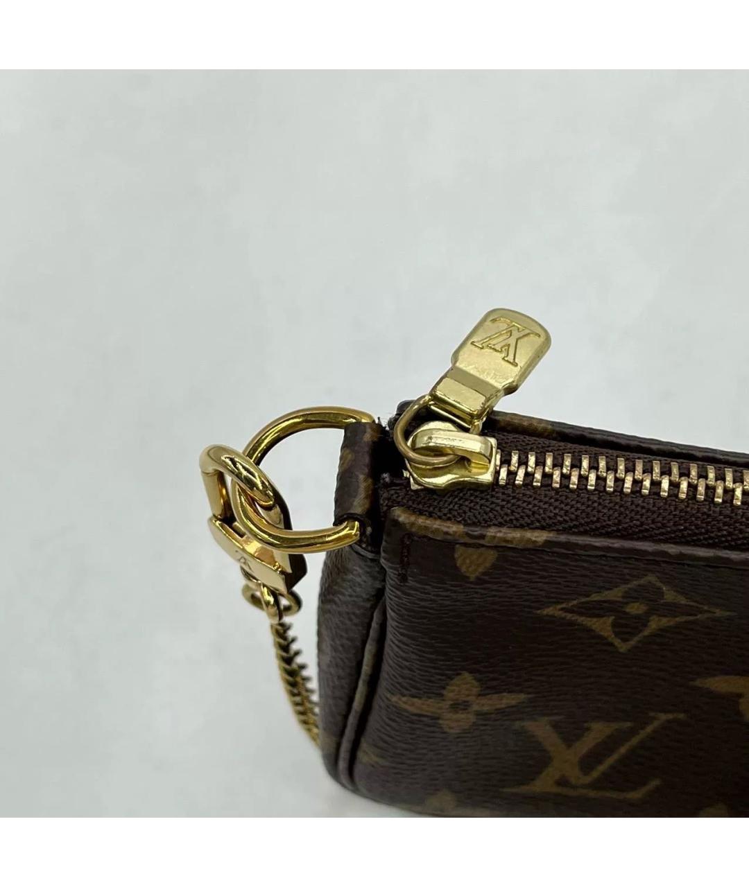 LOUIS VUITTON Коричневая кожаная сумка через плечо, фото 7
