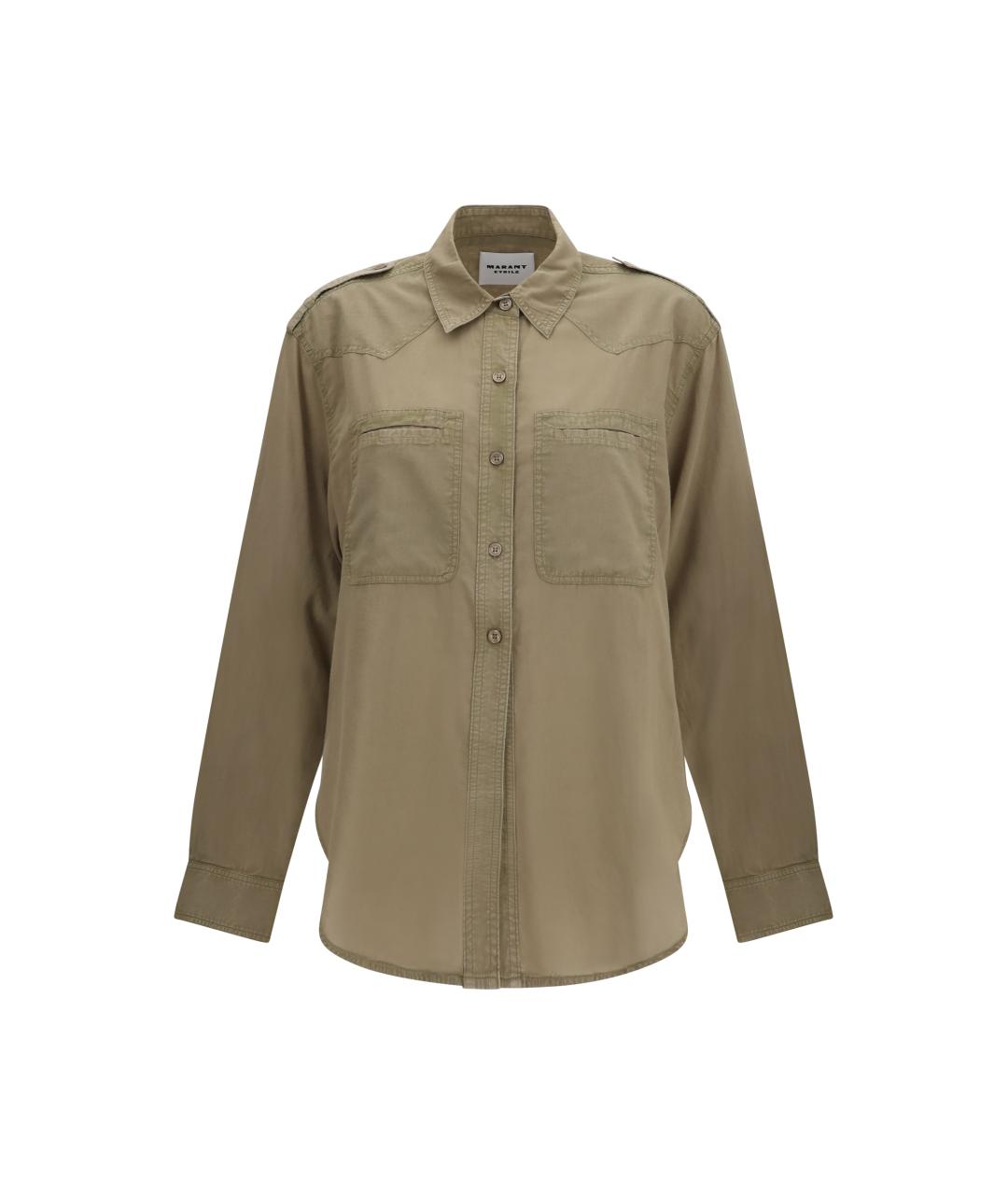 ISABEL MARANT ETOILE Хаки хлопковая рубашка, фото 1