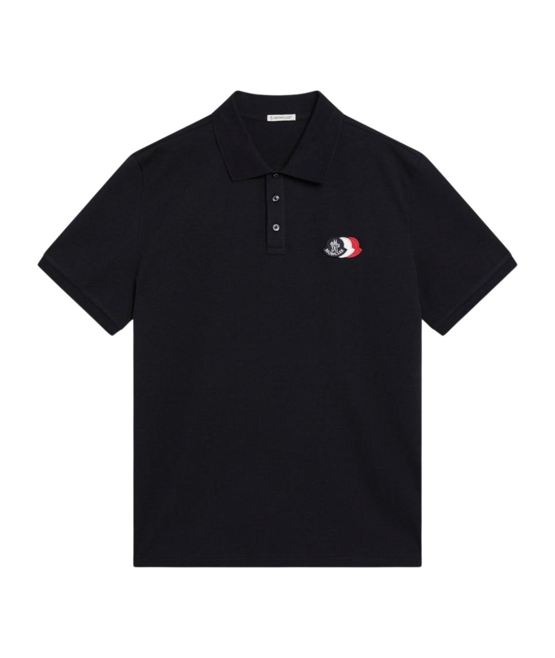 MONCLER Темно-синяя хлопковая футболка, фото 1