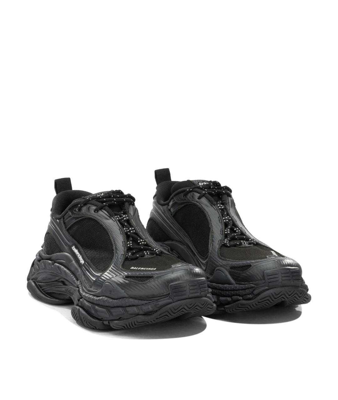 BALENCIAGA Черные текстильные низкие кроссовки / кеды, фото 2