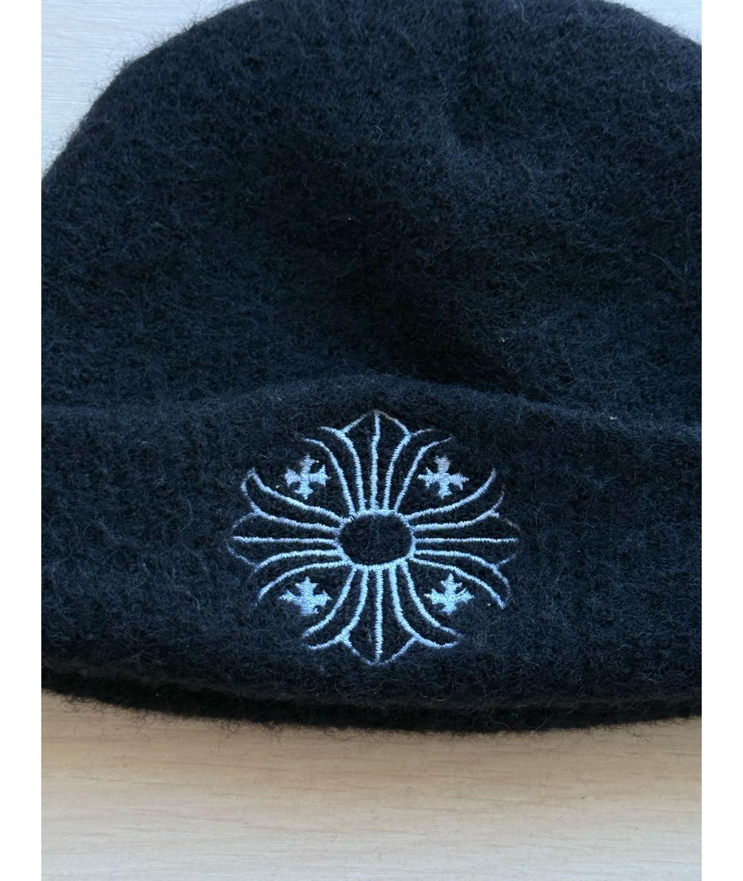 CHROME HEARTS Черная шерстяная шапка, фото 3