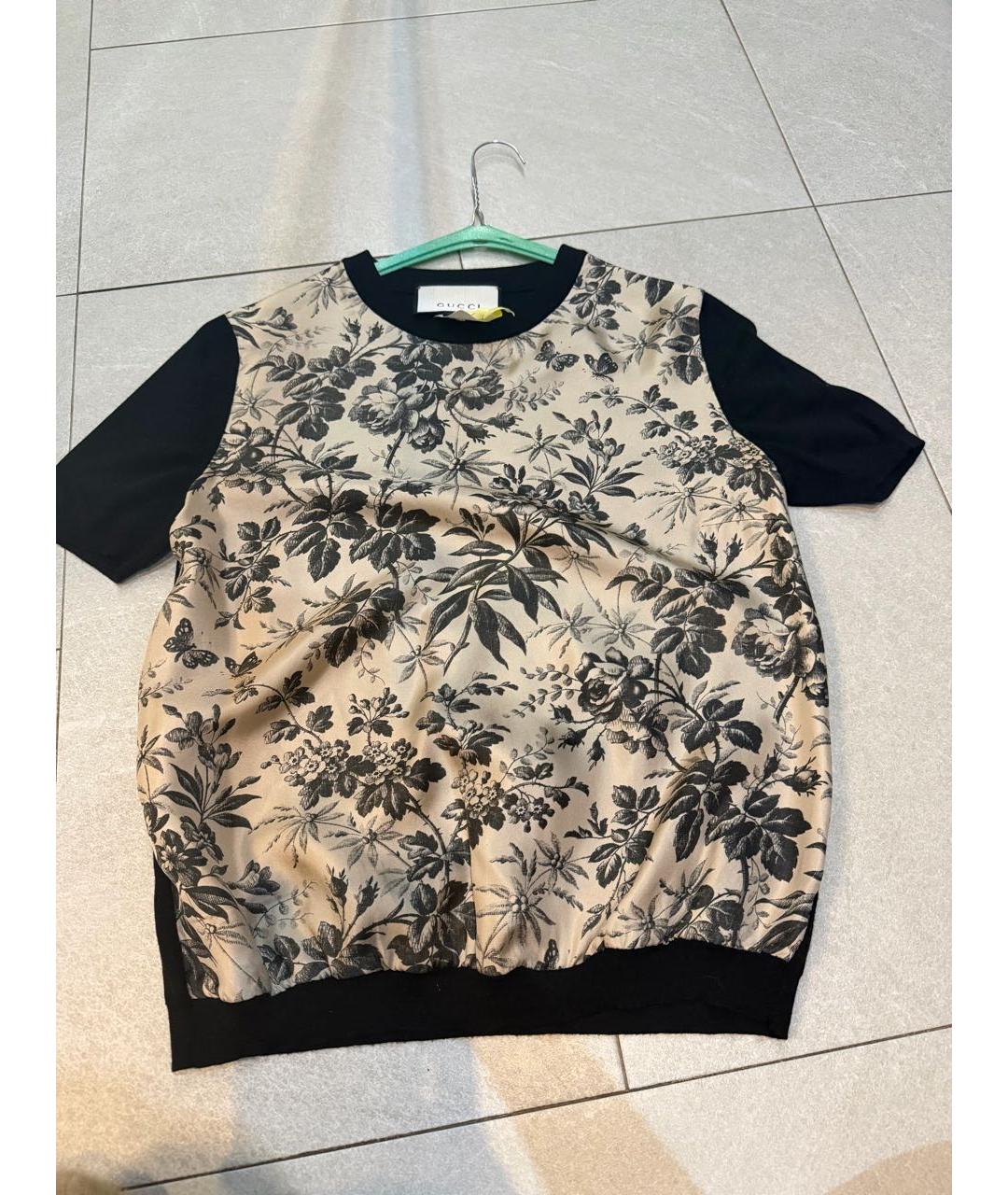 GUCCI Бежевая шелковая футболка, фото 5