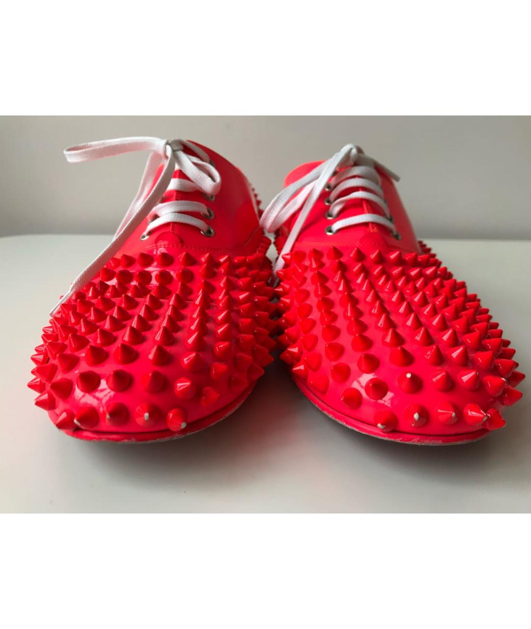 CHRISTIAN LOUBOUTIN Коралловые брогги и оксфорды из лакированной кожи, фото 2