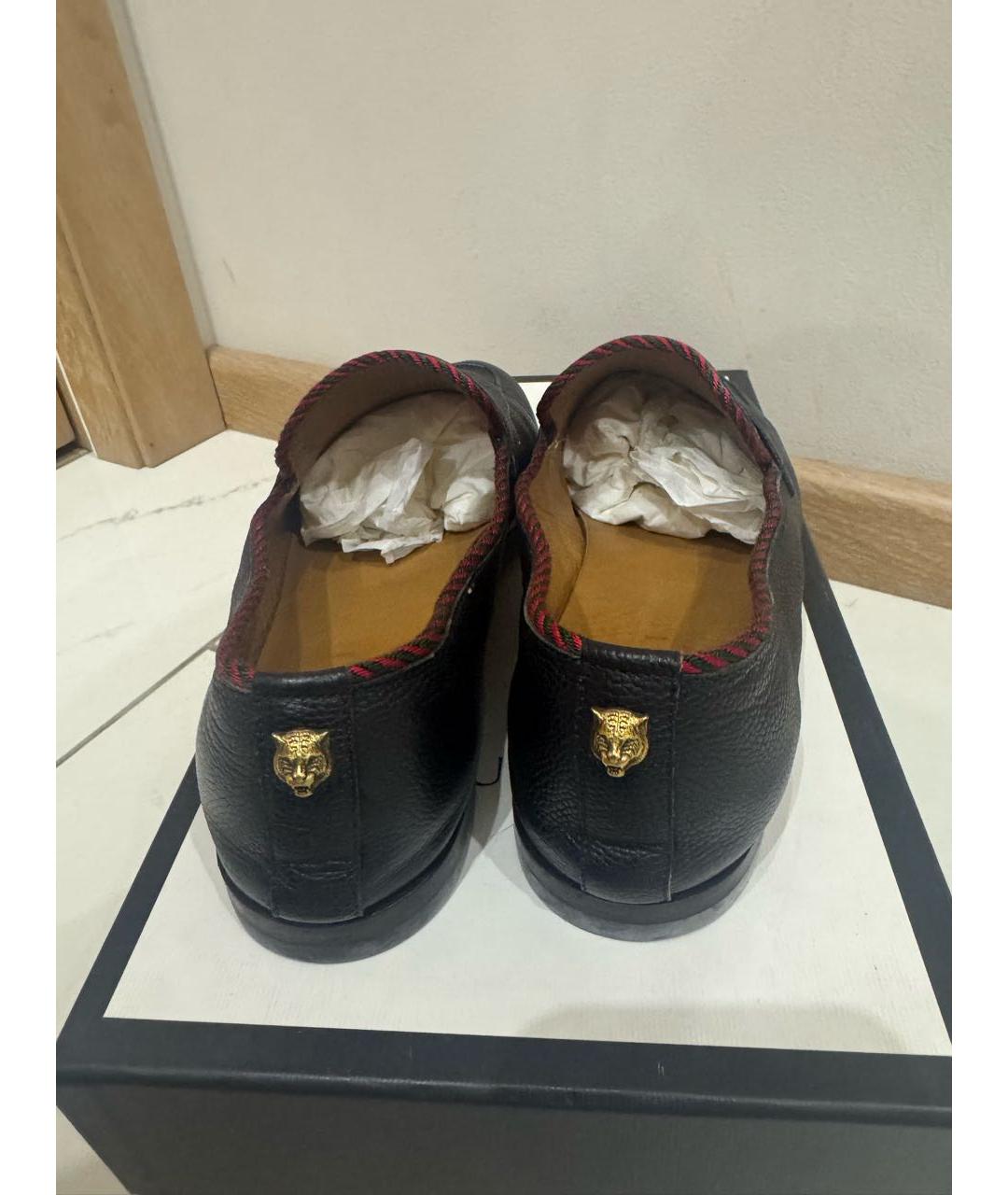 GUCCI Темно-синие кожаные мокасины, фото 4