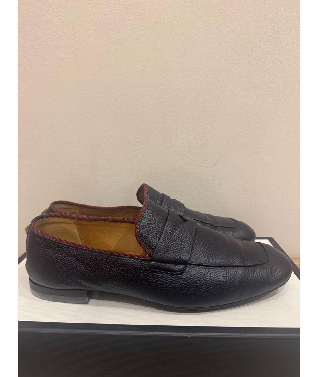 GUCCI Темно-синие кожаные мокасины, фото 5