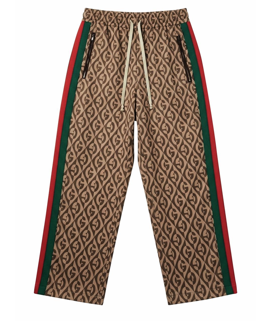 GUCCI Коричневые вискозные брюки узкие, фото 8