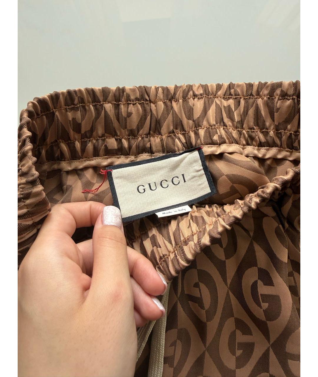 GUCCI Коричневые вискозные брюки узкие, фото 3
