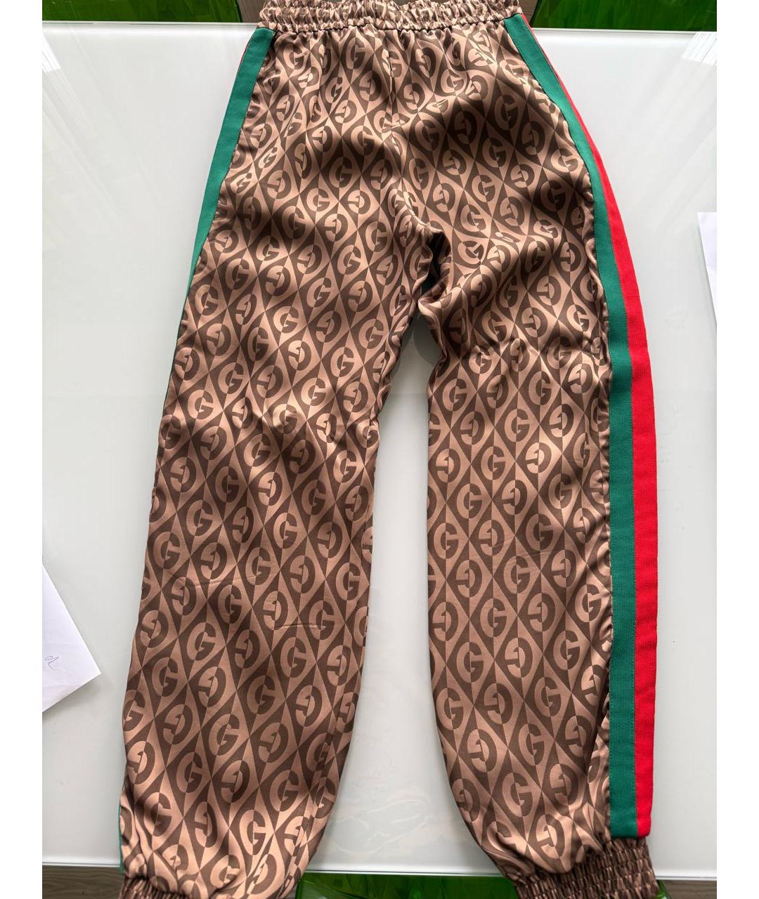 GUCCI Коричневые вискозные брюки узкие, фото 2