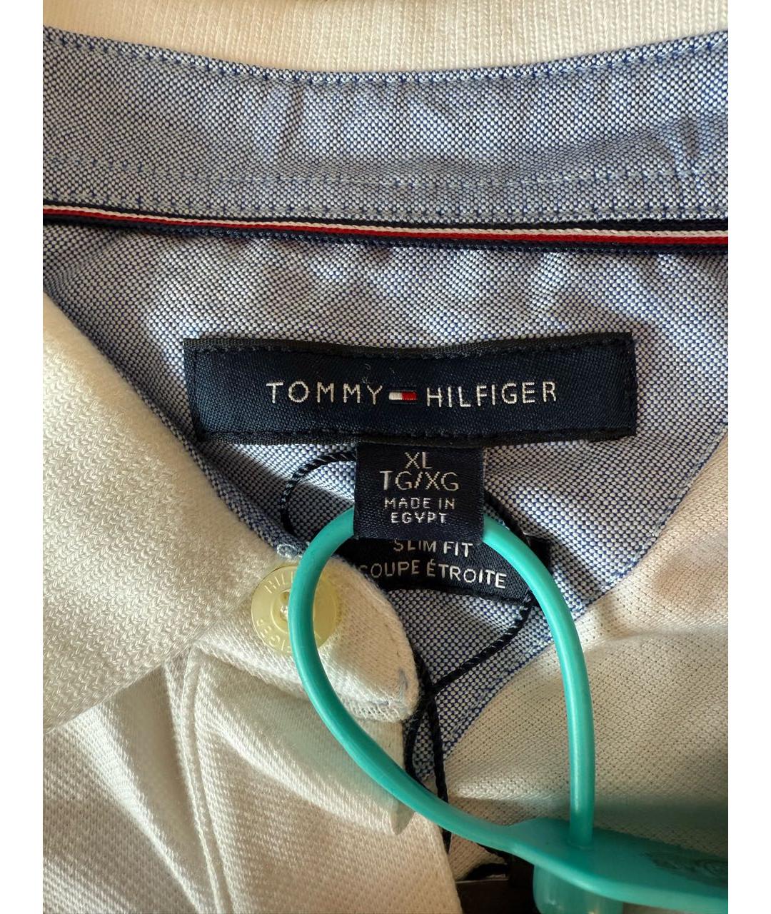 TOMMY HILFIGER Белое хлопковое поло с коротким рукавом, фото 4