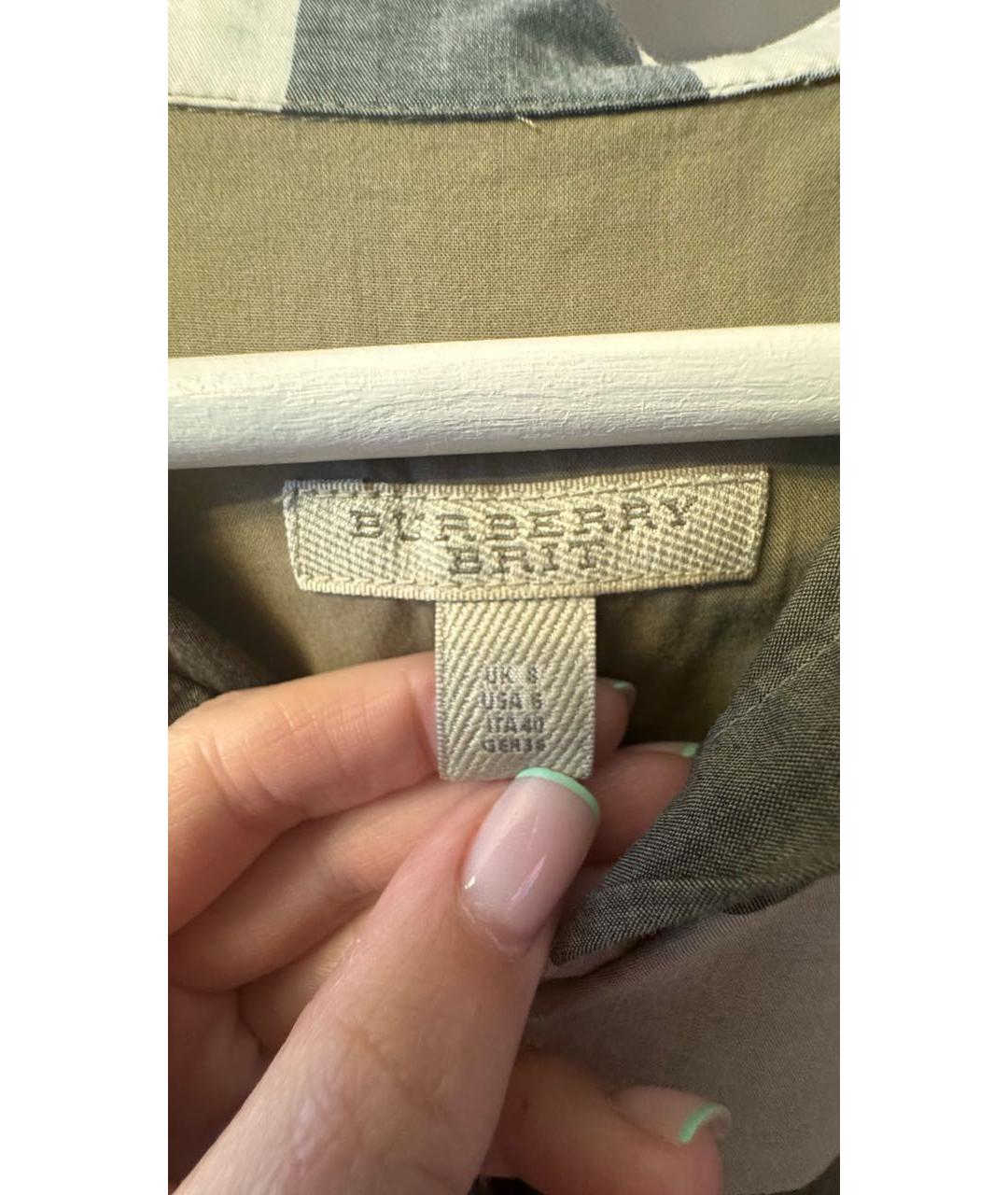 BURBERRY Бежевое хлопковое повседневное платье, фото 3