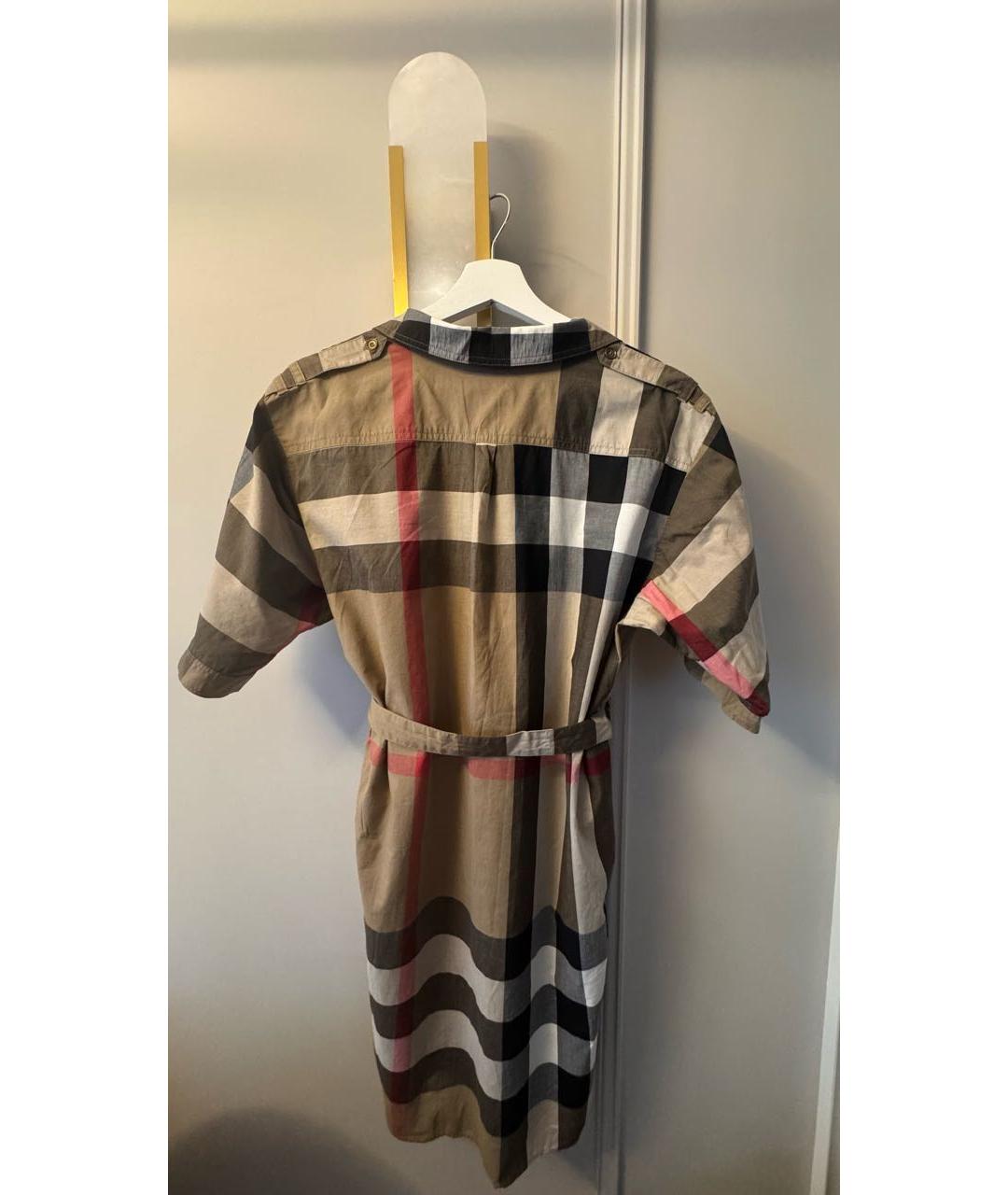 BURBERRY Бежевое хлопковое повседневное платье, фото 2