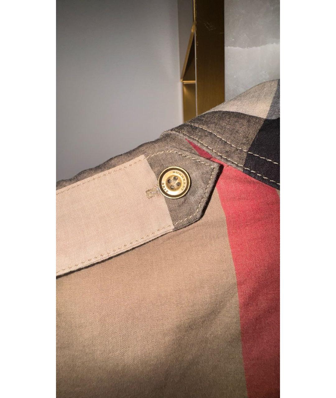 BURBERRY Бежевое хлопковое повседневное платье, фото 4