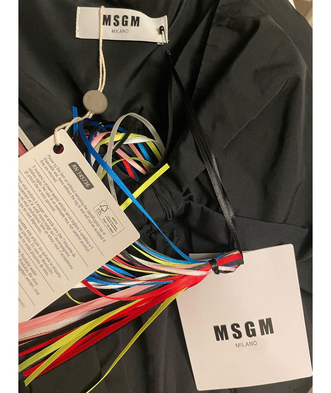 MSGM Черное вискозное платье, фото 3