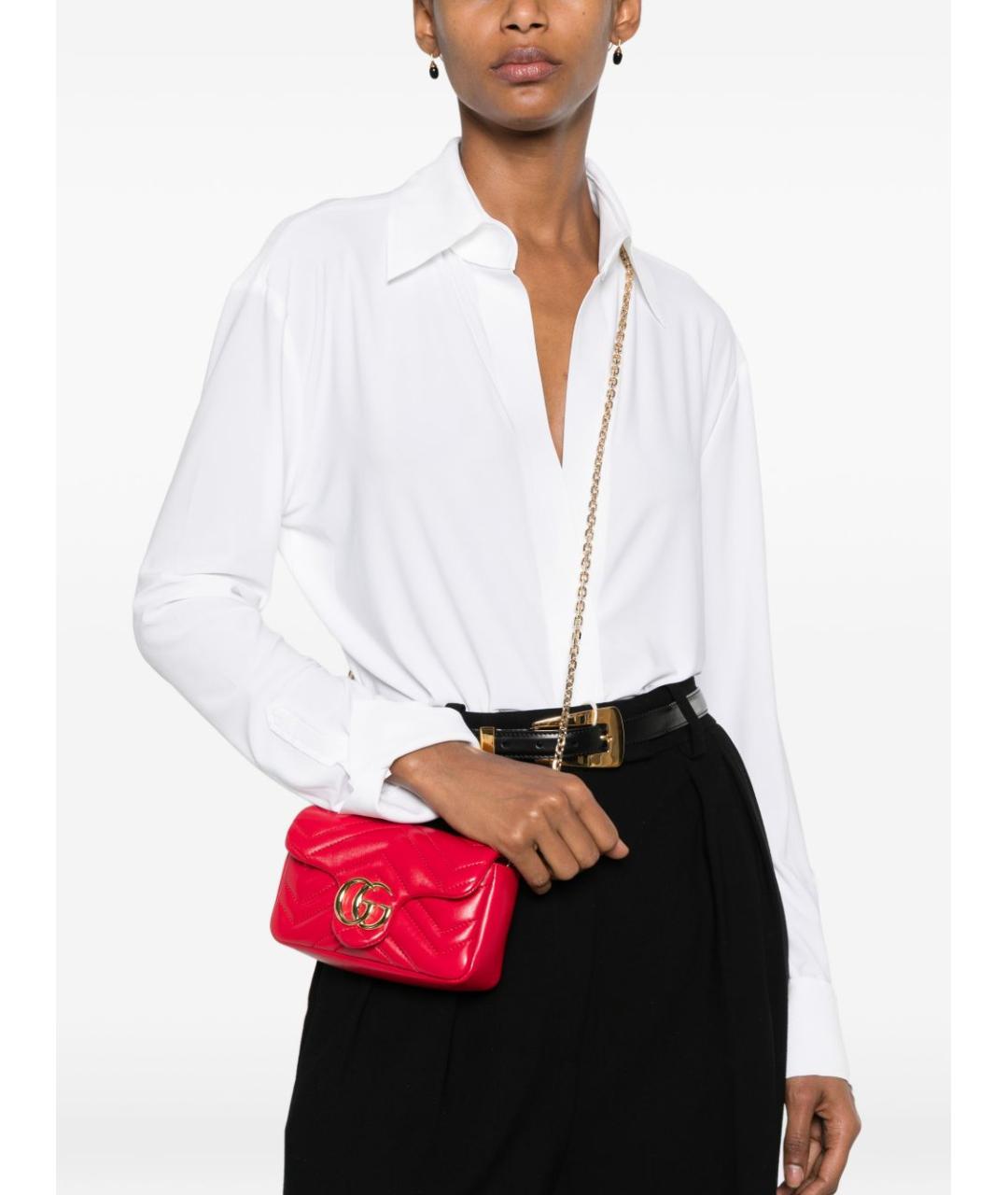 GUCCI Красная кожаная сумка тоут, фото 3