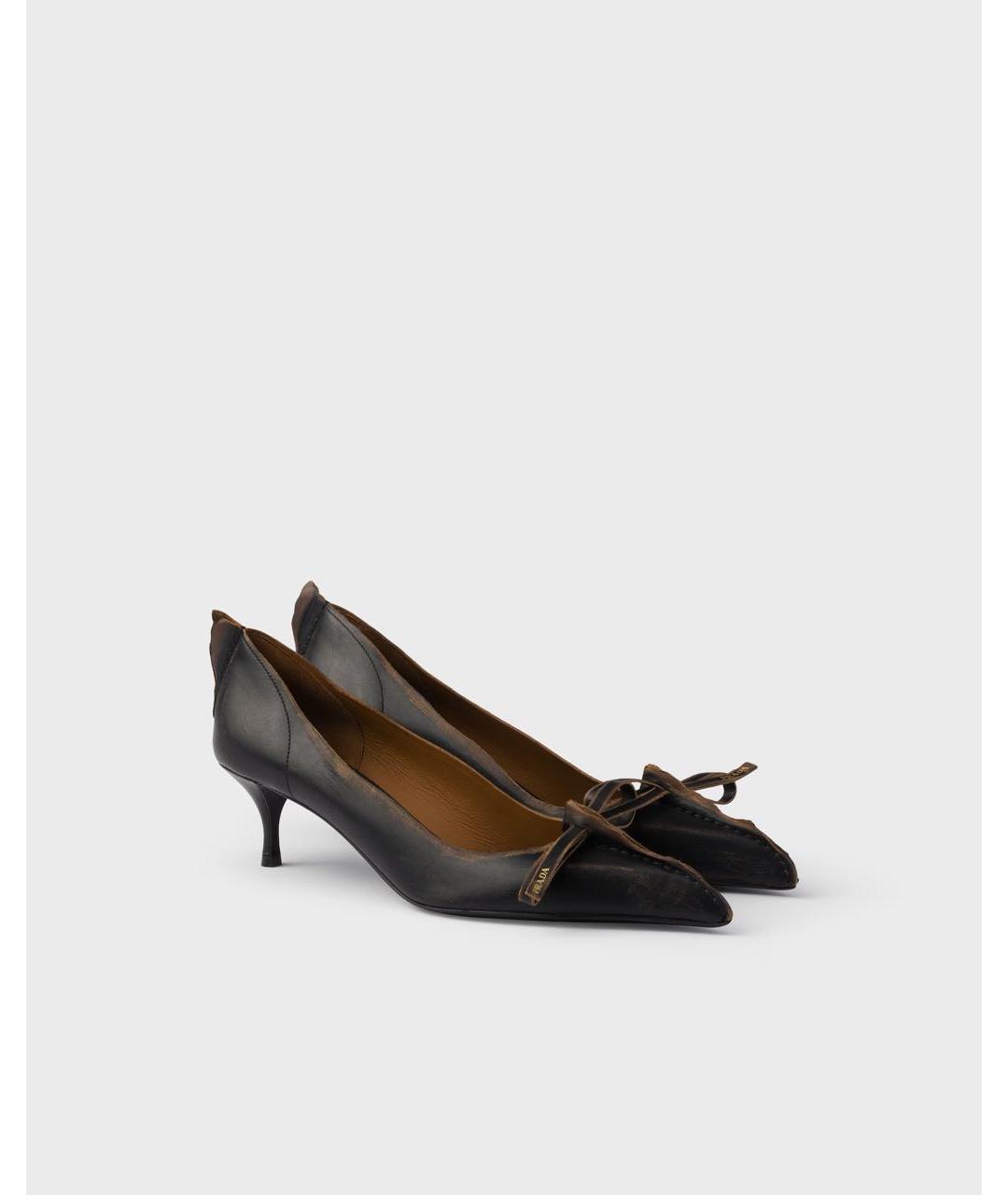 PRADA Коричневые кожаные туфли, фото 2