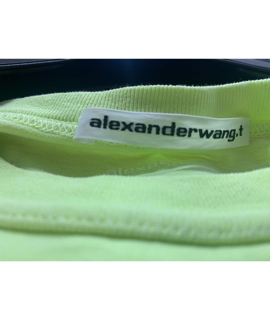ALEXANDER WANG Салатовая хлопковая футболка, фото 7