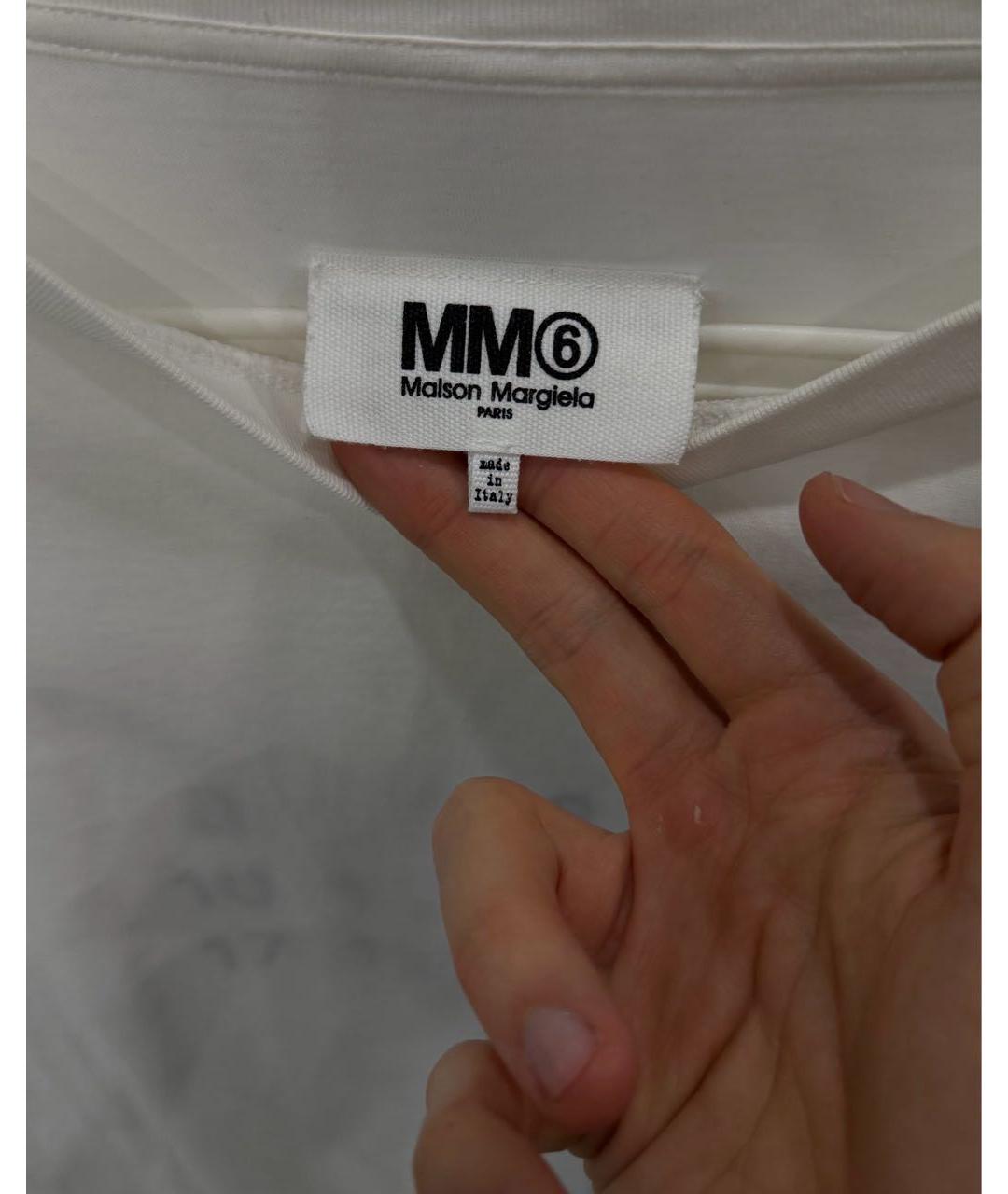 MM6 MAISON MARGIELA Белая хлопковая футболка, фото 6